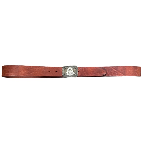 Replay Leather Men’s Anchor Plaque Belt - Picture 2 of 14